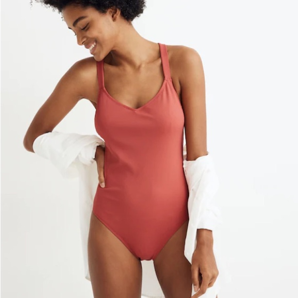 Madewell Rust One-Piece Swimsuit - Picture 4 of 12